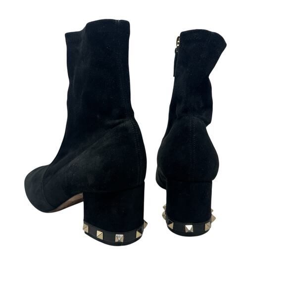 Valentino Garavani Rockstud‎ Boots Booties Suede Black Size 36.5 US 6.5 - Picture 10 of 16